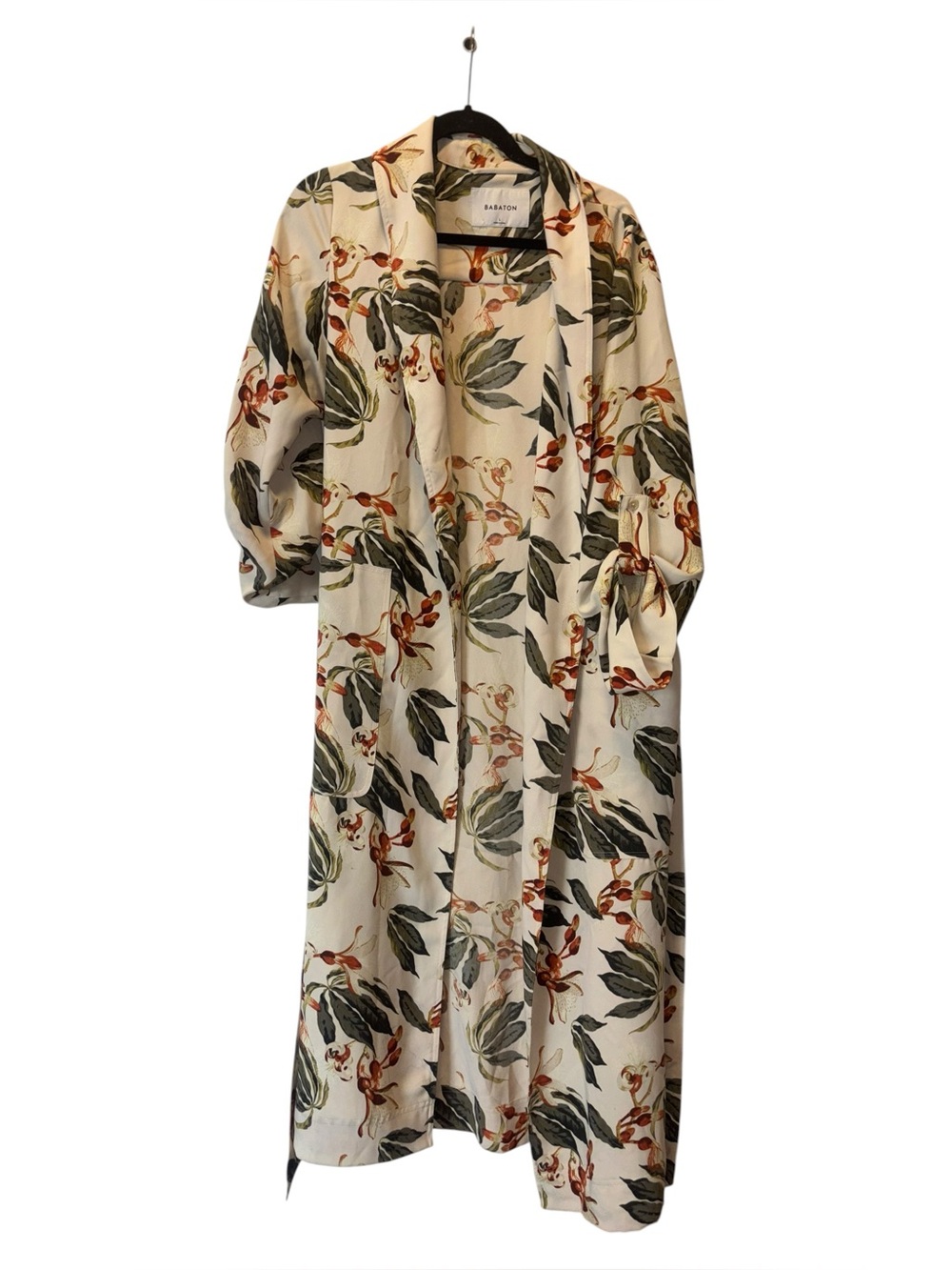 Babaton X Aritzia Kahlo Longline Duster Robe Trench Coat Jacket: Tropical Floral - Picture 6 of 14